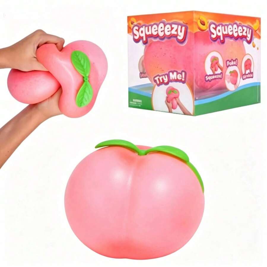 PU Peach-Shaped Slow Rebound Squishy Stress Relief Toy, Squeeze Toy, Venting Gift, Decorative Ornament - Multicolor - View 1
