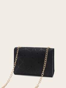 1pc Girls' Popular Classic Chain Crossbody Bag, Fashionable Small Square Shoulder Bag, Suitable For Outing, Shopping, Commuting, Ideal Gift Choice - Black - View 5
