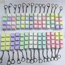 1pc Stress Relief Keyboard Keychain - A Colorful Fingertip Toy That Effectively Relieves Stress, Featuring Bright Macaron Colors. The Appearance, Color And Design Are Very Attractive, Making It A Perfect Party Favor, Gift And Present For Friends - Multicolor - View 6