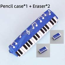 3pcs Rectangular Single-Layer Piano Keyboard Pattern Pencil Case, Fun And Practical, Music Lovers, Highly Attractive High-Quality Durable, Large Capacity, Zipper Closure, Convenient, Lightweight And Portable, Office Supplies, Student Stationery Rewards, Back To School School Learning Accessories, Learning Supplies Gifts. - Multicolor - View 12