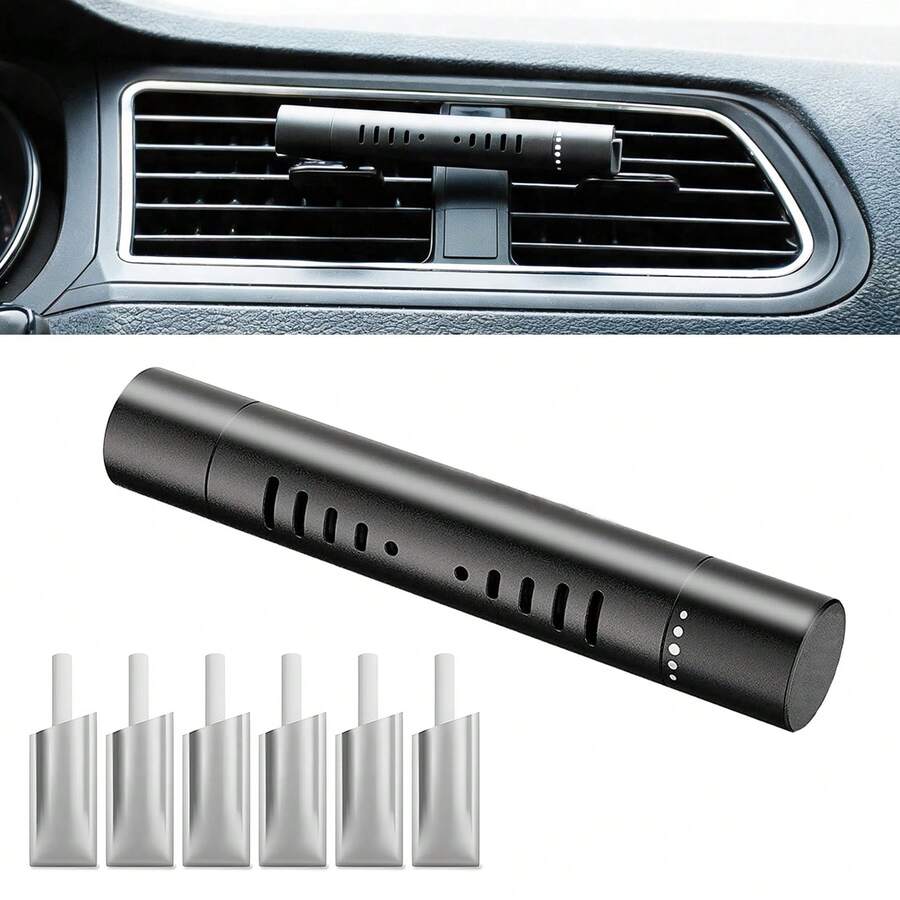 Car Aromatherapy Diffuser, Car Aromatherapy Diffuser Air Vent Clip, Suitable For Essential Oils, Universal Car Fragrance Decoration Accessory Gift (6pcs Reed Diffuser Sticks) - 1PCS+6 Sticks - 查看 1