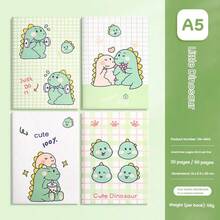 1Pc A5 Cute Cartoon Lined Notebook, Sewn Binding Thick Eye-Protection Paper, Kawaii Capybara Rabbit Design Writing Notepad For Students School Stationery - A5 lined - View 6