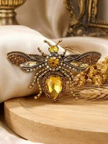 Chaton Bee Bee Brooch, Suitable For Women, Unisex, Creative Crystal Gemstone Insect Brooch - Bee - View 1