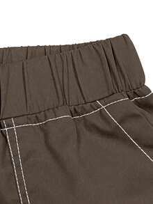 Spring/Autumn Plus Size Multi-Pocket Straight Leg Cargo Pants, Men's Loose Streetwear Sports Long Pants - Brown - View 5