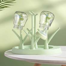 Bottle Drying Rack, Detachable And Washable Bottle Drying Stand, Tree-Shaped Storage Rack, Bottle Feeding Accessories. - Green - View 3
