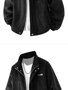 Men's Outdoor Autumn/Winter Corduroy Jacket, Loose Casual Fashion Jacket - Black - View 4