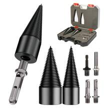 APODESS Holzspalter Bohrer Set, 6-teiliges Keilbohrer-Sortiment in Aufbewahrungsbox, 32mm & 42mm Durchmesser, professionelles Forstwerkzeug-Handwerkzeuge - Übersicht 1
