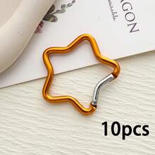 5pcs/10pcs Multicolor Star-Shaped Clasp Keychain Fastener, Clothing & Bag Decorative Buckle, Car Key Pendant, Holiday Birthday Decoration - Multicolor - View 16