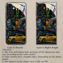 Handyhülle: Cartoon-Mechanik-Teile-Thema Schwarze Gehärtete Glas Hülle, Geeignet für Galaxy S25/S24/S23/S22/S21/S20/Ultra/Plus/S10/Plus/Note20/Ultra/A71/A51/A56/A32/A36/A23/A26/A14/A05/A06/A03s/A05s, Kreativ und Stilvoll - Schwarz - Übersicht 5