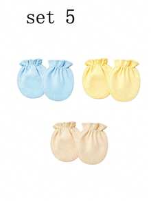 3對0-3個月嬰兒防抓手套，柔軟透氣中性色新生兒手套，親膚嬰兒手部保護，適合睡眠、玩耍與日常使用 - 彩色 - 查看 6
