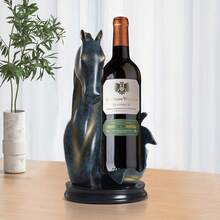 Wine Bottle Holder Horse Head Wine Rack Blue+Gold - 查看 1