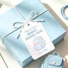 Personalized Custom Gift Hang Tag Editable Text, Pastel Hand Drawn Flower Bow Backpack Tag, Back To School Gift Box Label, Wedding Guest Favor Tag, Bridal Shower Party Decor, Multi-Scene Hang Label For Candy Box & Handmade Gift Wrapping - Custom Hang Tags - View 7