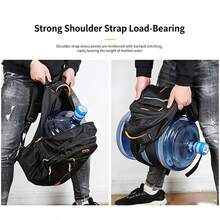 Men's Fashion Multifunctional Backpack, Large Capacity Multi-Pocket Laptop Bag, 3D Breathable Shoulder Straps, Night-Reflective, Anti-Theft, Nylon - Multicolor - View 5