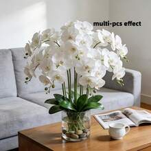 1/6pcs Artificial Orchid Flowers, Large Vivid Phalaenopsis Orchid Flower Stems, Classic Style Artificial Orchid Branches, Decorative Silk Phalaenopsis Flowers, Ideal For Home Decor, Weddings, Halloween And Thanksgiving - Phalaenopsis Orchid - View 6