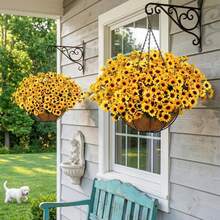 1/3/60pcs Artificial Sunflower, Fake Chrysanthemum Autumn Daisy Plants, Suitable For Outdoor Indoor Decoration, UV Resistant Artificial Plastic Fabric Greenery, Home Wedding DIY Garden Autumn Decor - Yellow - View 7