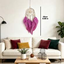 1pc Bohemian Style Pearl Beaded Round Dream Catcher Hanging Decor, Multi-Scene Decoration, Suitable For Car Rearview Mirror, Bedroom, Window, Balcony, Yard, Indoor Home Daily Decoration Gift - 1PC - View 5