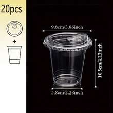 16oz/14oz Set Clear Cups With Lids, Sturdy Straight Lid Iced Drink Cups, Smoothie Cups, Suitable For Cold Drinks, Juice And Milkshakes - Halloween/Christmas/Birthday Party Essentials - Transparent - View 23