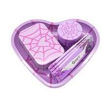 Heart-Shaped Rolling Tray Set, Includes 18cm*16cm Heart-Shaped Tray, Grinder, King Size Extra Large Flavored Rolling Papers And Storage Box. Slow And Even Burn, Convenient For Travel, Suitable For Parties, Family Gatherings, Birthday Parties And More. Holiday Gift. - Multicolor - View 12