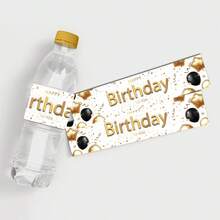 10 Blätter/20 Stück Alles Gute zum Geburtstag Wasserflaschen-Etiketten Geburtstagsfeier Wasserflaschen-Aufkleber, Geburtstags-Wasserflaschen-Umschlag-Aufkleber, Geburtstagsfeier-Dekoration - C - Übersicht 6