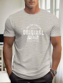 Men's ORIGINAL Pattern Summer Casual Crew Neck Short Sleeve T-Shirt - 黑色 - 查看 9