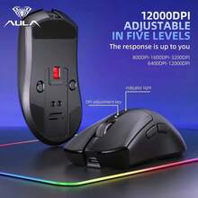 AULA SC380 Pro Gaming Mouse, Wireless & Bluetooth, Lightweight Design, Triple-Mode Connection, RGB Magnetic Charging Dock Bundle, 12000 DPI, Ergonomic Grip, Ideal For Gaming, Home And Office Use, Multi-Device Compatible, Long Battery Life - View 7