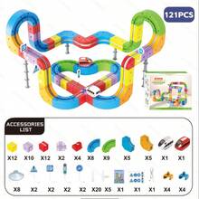 123pcs/67pcs/51pcs Magic Track Train Set, 3D Deformable Gravity Racing Track, DIY Educational Toy With Blocks & Traffic Lights.3+ Kids STEM Toy For Indoor & Outdoor Play, Ideal Gift For Birthday, Independence Day, Summer Party & Back To School. - 67pcs 3D Track Car Set - View 12