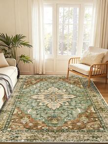 1 tấm thảm kiểu Ba Tư cổ điển, màu đỏ Bohemian Morocco, chất liệu polyester thoải mái, hình chữ nhật màu hồng, dễ bảo quản, có thể giặt được, thích hợp cho phòng khách, hành lang, đầu giường, phòng sinh hoạt, phòng ngủ, trang trí nhà cửa. - Nhiều màu - Xem 25