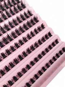 150 Peças Cílios Individuais em Cluster D Curl, Volume Wispy, Cílios Individuais com Aparência Natural, Cílios em Cluster Fofos, Maquiagem de Cílios DIY, Amigável para Iniciantes, Clusters de Cílios - D - Visão 4