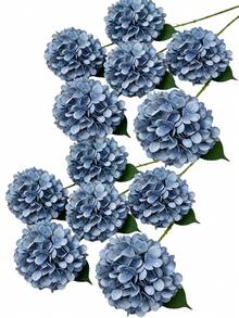 1件/2件/6件/12件 人造絲繡球花（煙藍色/藍色/綠色/紫色），適用於婚禮、新娘花束、家居與房間裝飾、秋季造型、派對裝飾、禮品裝飾、婚禮裝飾、餐廳桌面中心裝飾、花束填充 - 霧霾藍 - 查看 13
