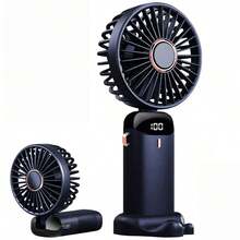 USB Rechargeable 1pc Portable Mini Fan - 5-Speed Adjustable Foldable Fan With LED Display - Battery Powered, Plastic Material, Suitable For Desktop, Office, Bedroom, Outdoor Travel, Camping, Back To School Supplies - N15 - View 14