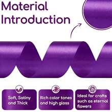 2 Rolls Deep Purple Satin Ribbon, (1.57 Inch + 1 Inch Wide), 900 Inch Long, Satin Ribbon For Cake, Candy Box Packaging Decoration, Wedding Handmade Rose Hair Clip Ribbon, Valentine's Day, Mother's Day, Christmas Decoration Bow Ribbon Gift Decoration Ribbon - 2pcs deep purple - View 4