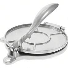1pc Tortilla Press-A Tool For Making Tortillas, Tacos, Flatbreads, And Dumpling Wrappers; Aluminum Press (Silver)-Easy To Clean; Suitable For Tortillas, Pizza Dough, Dumpling Wrappers, And Bread Dough.Suitable For Home And Professional Use. - Multicolor - View 1