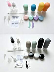 Silicone Travel Refillable Bottle Set - Refillable Shampoo, Lotion And Cosmetic Containers | Includes Portable Storage Bag And Spray Bottle, Lightweight Durable Stylish, Suitable For Travel, Toiletries, Daily Use, Vacation Essentials, Back To School - Multicolor - View 7