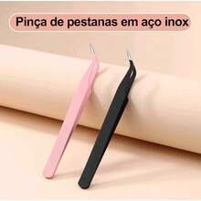 2/1 Peça Conjunto de Duas Pinças de Cabeça Reta Rosa, Cabeça de Pinça Simples, Fina e Fácil de Atender às Necessidades, com Dureza do Aço Reforçada, Alta Elasticidade, Durabilidade Excelente com Capa Protetora para Evitar Ferimentos nas Mãos, Encaixe Apertado e Confortável - preto - Visão 5