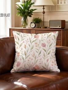 2D Flat 1/2/4pcs Bohemian Floral Throw Pillow Covers Pastel Green Cosy Decorative Pillowcases One-Sided Printing For Living Room Bedroom Sofa Bed Decor Without Pillow Inserts - Pastel Green - View 4