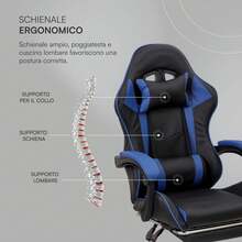 Baroni Gaming Chairs - Blue - View 5