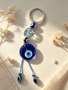 1pc Women's Evil Eye Pattern Hamsa Hand Pendant Fashion Keychain, Used For Key Decoration, Car Accessories, Bag Charm, School Cute Gothic Y2K Style Bag Accessory, Lanyard With ID Holder, Car Accessories, Bag Charm, Perfect Gift For Mother, Father, Graduate And Teacher - Multicolor - View 9