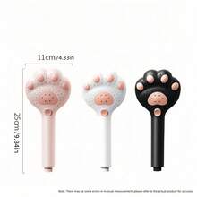 1pc Adjustable Handheld Shower Head, Lotus-Style Shower Head, Cute Cat Paw Design, 3-Level Adjustable Massage, Suitable For Bathroom, Wall-Mounted Installation, Plastic Material, For Shower Use Only - Shower Head - View 4