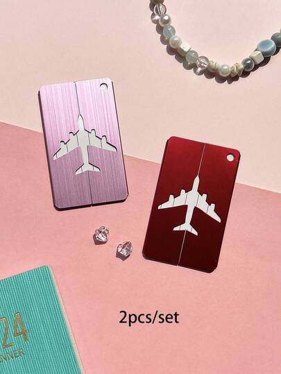 2pcs/Set Boarding Metal Luggage Aircraft Consignment Elevator Can Be Customized Aluminum Luggage Tag