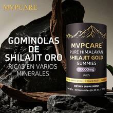 Shilajit Gummies Shilajit Puro Del Himalaya 85 Micronutrientes MVPCARE Apto Para Hombres Y Mujeres 100% Natural Orgánico 60 Gomitas - Una botella - Ver 2