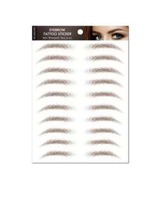 1/2 Pcs Natural-Looking Realistic BrownEyebrow Temporary TattooStickers - Easy ApplyDisposable - Brown - View 14