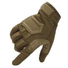 1 Pair Unisex Soft Shell Touchscreen Full Finger Tactical Gloves, Sports, Hiking, Fitness, Motorcycle Riding Gloves - Black - View 20