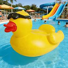 1pc Upgraded Fashion Glasses Duck Float, Thickened PVC Material Quick Inflation Adult Floating Mat, Rideable Waterproof Water Lounger, Beach Lake Vacation Floating Ride, Seaside Swimming Pool Water Play Essential - Multiple Styles - View 8