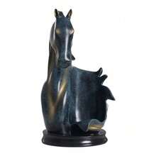 Wine Bottle Holder Horse Head Wine Rack Blue+Gold - 查看 6