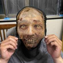 1pc Breathable Mesh Full Face Mask, Decaying Pupils And Fangs Design, Elastic Skin-Friendly Polyester Fabric, Suitable For All Seasons, Unisex Fashion Cosplay Accessory, Perfect For Halloween Events And Various Theme Parties - Multicolor - View 6