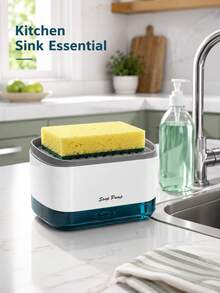Kitchen Dish Soap Dispenser, 2-Inch Top Pump, Sponge Nozzle, Non-Slip Base, Suitable For Sink Dishwashing - A - View 2