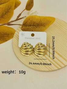 Boucles d'oreilles vintage dorées pour femmes, boucles d'oreilles pendantes longues en forme de goutte d'eau en acier inoxydable, bijoux de plage imperméables pour vacances d'été, bijoux de vacances pour femmes - Doré - Voir 21
