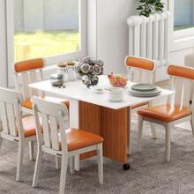 Folding Table, Mobile Dining Table With Drop-Leaf Top And Wheels, Versatile Side Table For Kitchen And Dining Room, White. - 白色 - 查看 7
