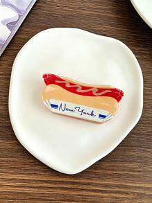 1pc Cute Fun Realistic Food Chili Pepper Bread Hot Dog Claw Clip Creative Versatile Back Of Head Hair Clip Hair Accessory - Multicolor - View 6