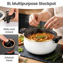 Large Capacity Stew Pot Stock Pot Stew Pot With Lock Iid For Braising Soups - View 4